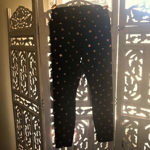 Spiritual Gangster Rose Gold Stars Black Leggings